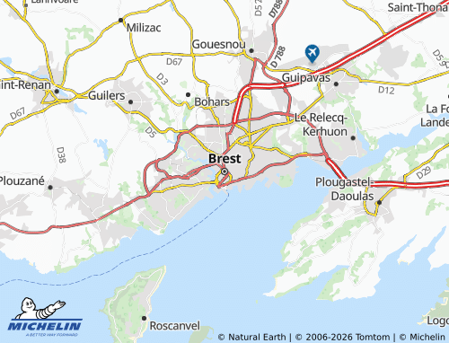MICHELIN-Landkarte Brest - ViaMichelin