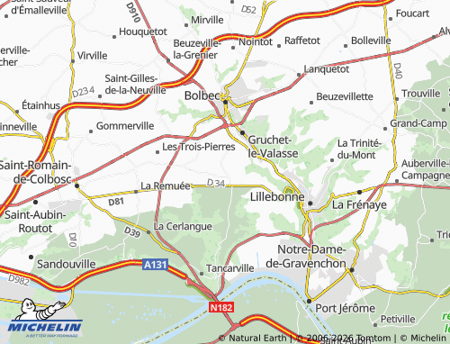 Carte MICHELIN Saint-Antoine-la-Forêt - ViaMichelin