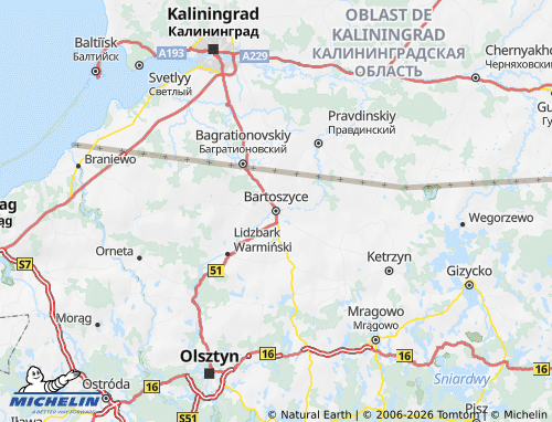 MICHELIN Bartoszycki map - ViaMichelin