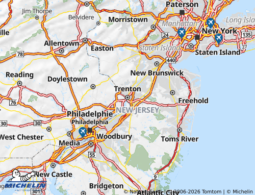 Mappa MICHELIN New Jersey - ViaMichelin