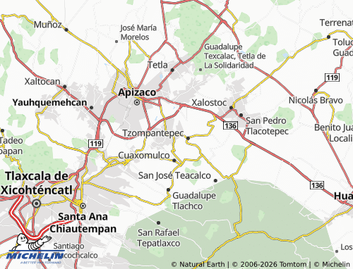 Mapa MICHELIN San Andrés Ahuashuatepec - ViaMichelin