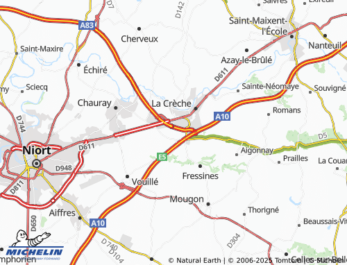 MICHELIN Les Champs map - ViaMichelin