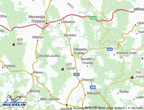 Kaart MICHELIN Městečko Trnávka - ViaMichelin
