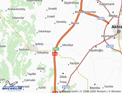 MICHELIN Mecidiye map - ViaMichelin