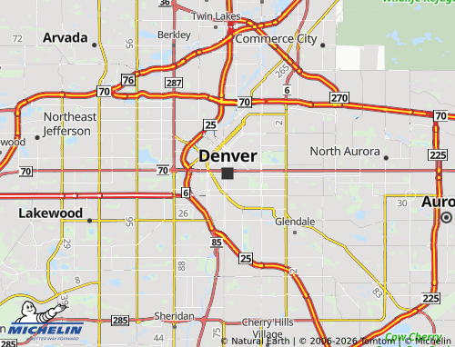 Kaart MICHELIN Denver - ViaMichelin