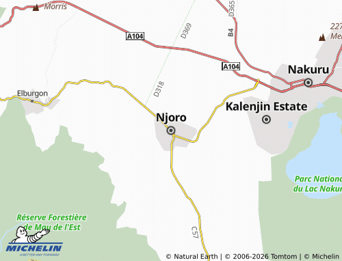 Mappa MICHELIN Njoro - ViaMichelin