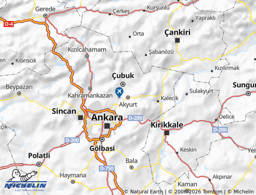 Kaart MICHELIN Akyurt - ViaMichelin