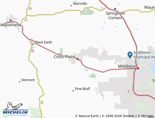 Carte MICHELIN Cross Plains - ViaMichelin