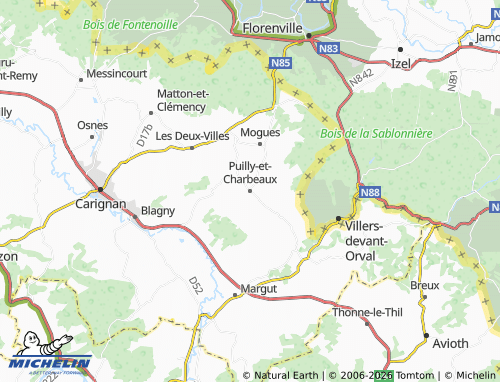 Mapa MICHELIN Puilly-et-Charbeaux - ViaMichelin