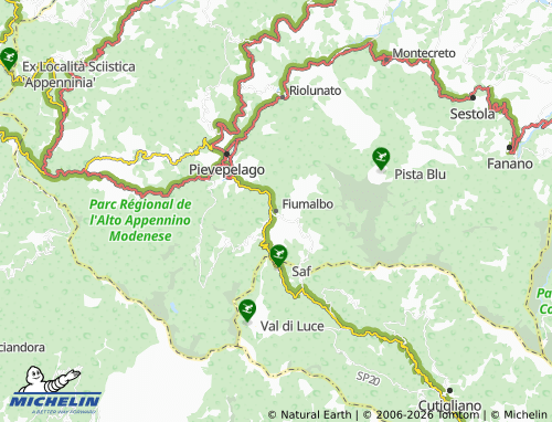 MICHELIN Fiumalbo map - ViaMichelin