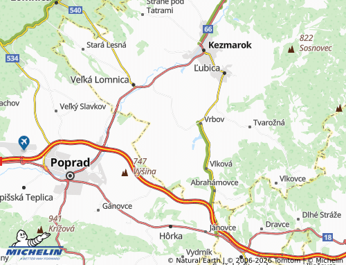Mapa MICHELIN Žakovce - ViaMichelin
