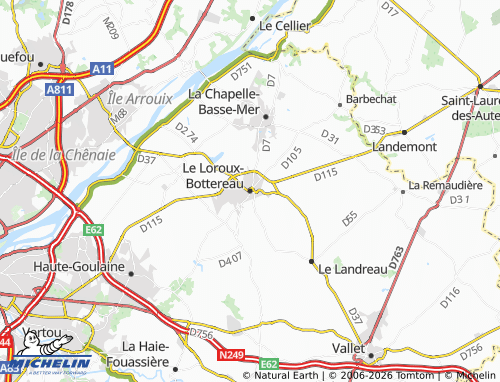 Carte MICHELIN Le Loroux-Bottereau - ViaMichelin