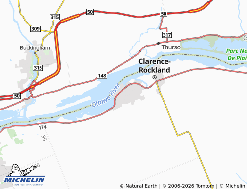 Mapa MICHELIN Rockland - ViaMichelin