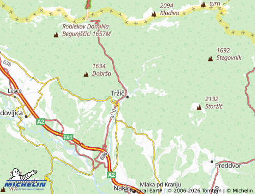 Mapa MICHELIN Tržič - ViaMichelin