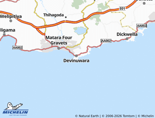 MICHELIN-Landkarte Devinuwara South - ViaMichelin