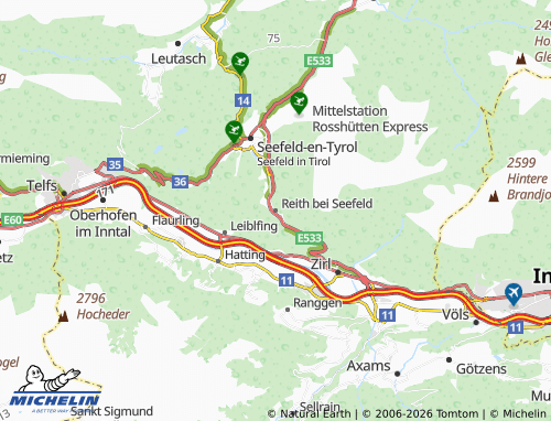 Mapa MICHELIN Reith bei Seefeld - ViaMichelin