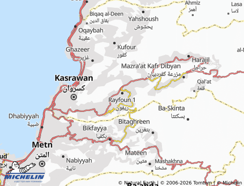Mapa MICHELIN Rayfoun 1 - ViaMichelin