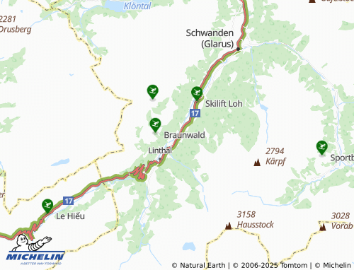 Mappa MICHELIN Rüti (Glarus) - ViaMichelin