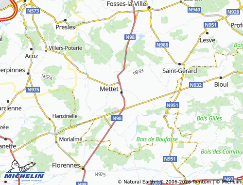 Kaart MICHELIN Mettet - ViaMichelin