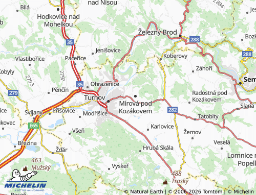 Kaart MICHELIN Bělá - ViaMichelin