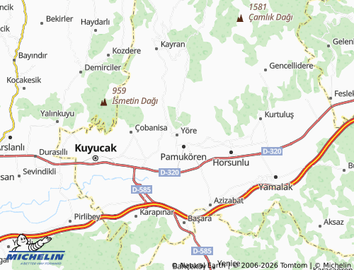 MICHELIN Yöre map - ViaMichelin