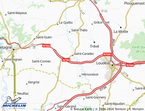 MICHELIN Saint-Caradec map - ViaMichelin