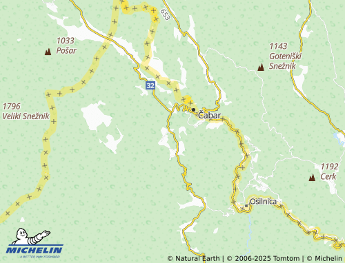Mapa MICHELIN Makov Hrib - ViaMichelin