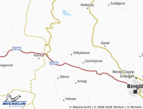 MICHELIN Gökçekanat map - ViaMichelin