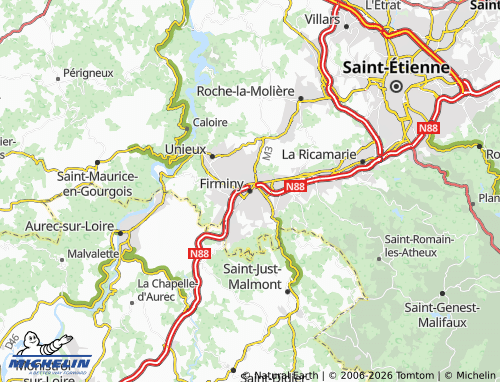 Carte MICHELIN Firminy - ViaMichelin