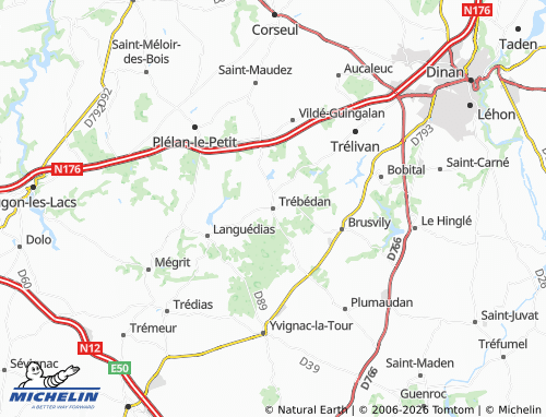 MICHELIN Trébédan map - ViaMichelin