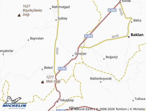 MICHELIN Denizler map - ViaMichelin