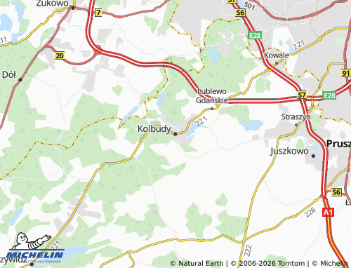MICHELIN Kolbudy map - ViaMichelin