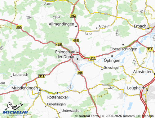 MICHELIN-Landkarte Ehingen an der Donau - ViaMichelin