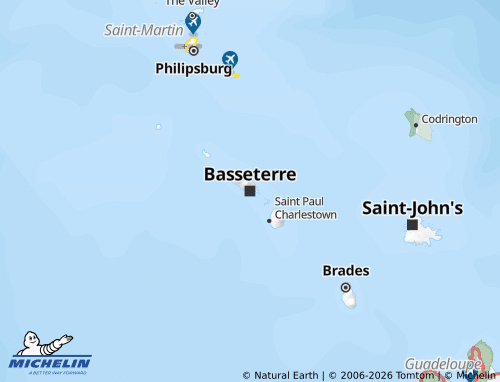 MICHELIN Saint Kitts map - ViaMichelin