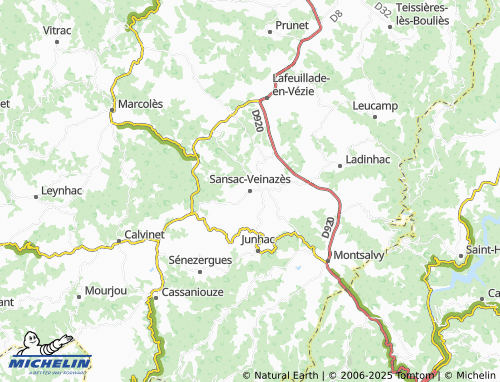 Kaart MICHELIN Sansac-Veinazès - ViaMichelin