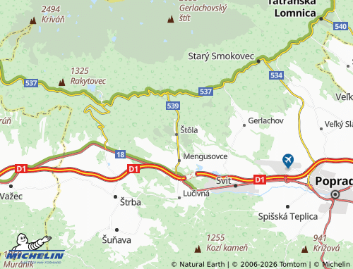 Carte MICHELIN Štôla - ViaMichelin