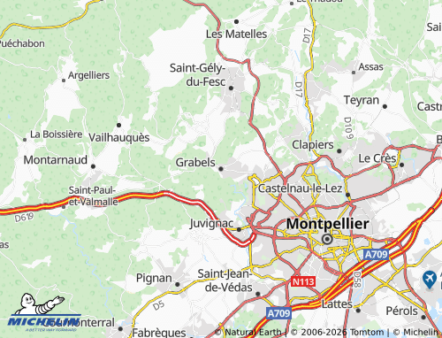 Mappa MICHELIN Grabels - ViaMichelin