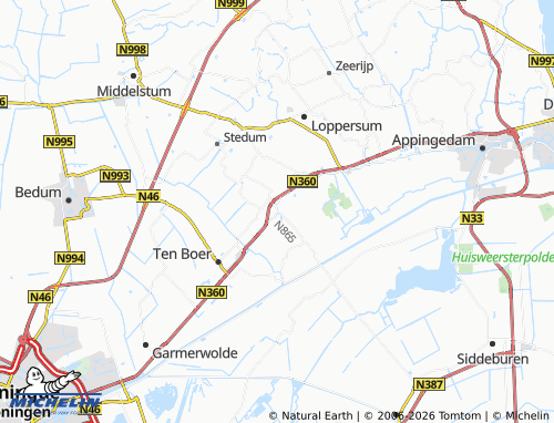 Mapa MICHELIN Ten Post - ViaMichelin