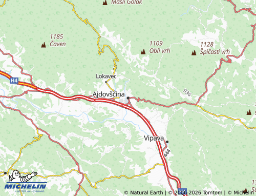 Kaart MICHELIN Ajdovščina - ViaMichelin