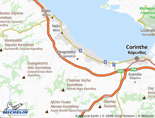 MICHELIN Zevgolatio map - ViaMichelin