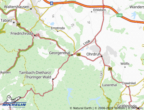 MICHELIN-Landkarte Georgenthal - ViaMichelin
