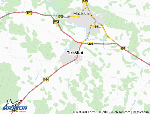 Mapa MICHELIN Tirkšliai - ViaMichelin