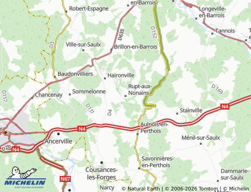 MICHELIN Rupt-aux-Nonains map - ViaMichelin