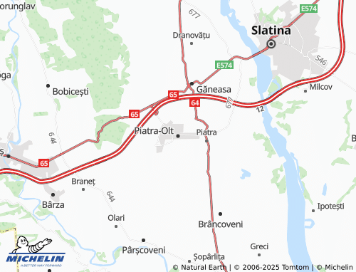 MICHELIN Piatra-Olt map - ViaMichelin
