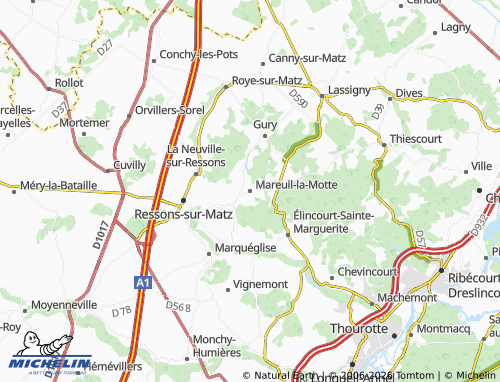 Mapa MICHELIN Mareuil-la-Motte - ViaMichelin