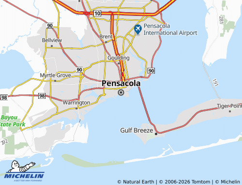 Carte MICHELIN Pensacola - ViaMichelin