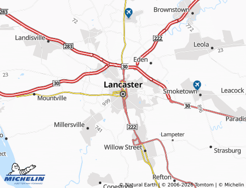 Kaart MICHELIN Lancaster - ViaMichelin