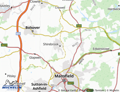 Carte MICHELIN Shirebrook - ViaMichelin