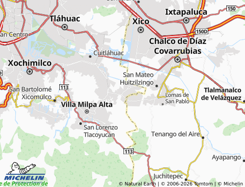 Mappa MICHELIN San Nicolás Tetelco - ViaMichelin