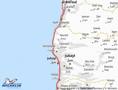 MICHELIN-Landkarte Jadayil - ViaMichelin